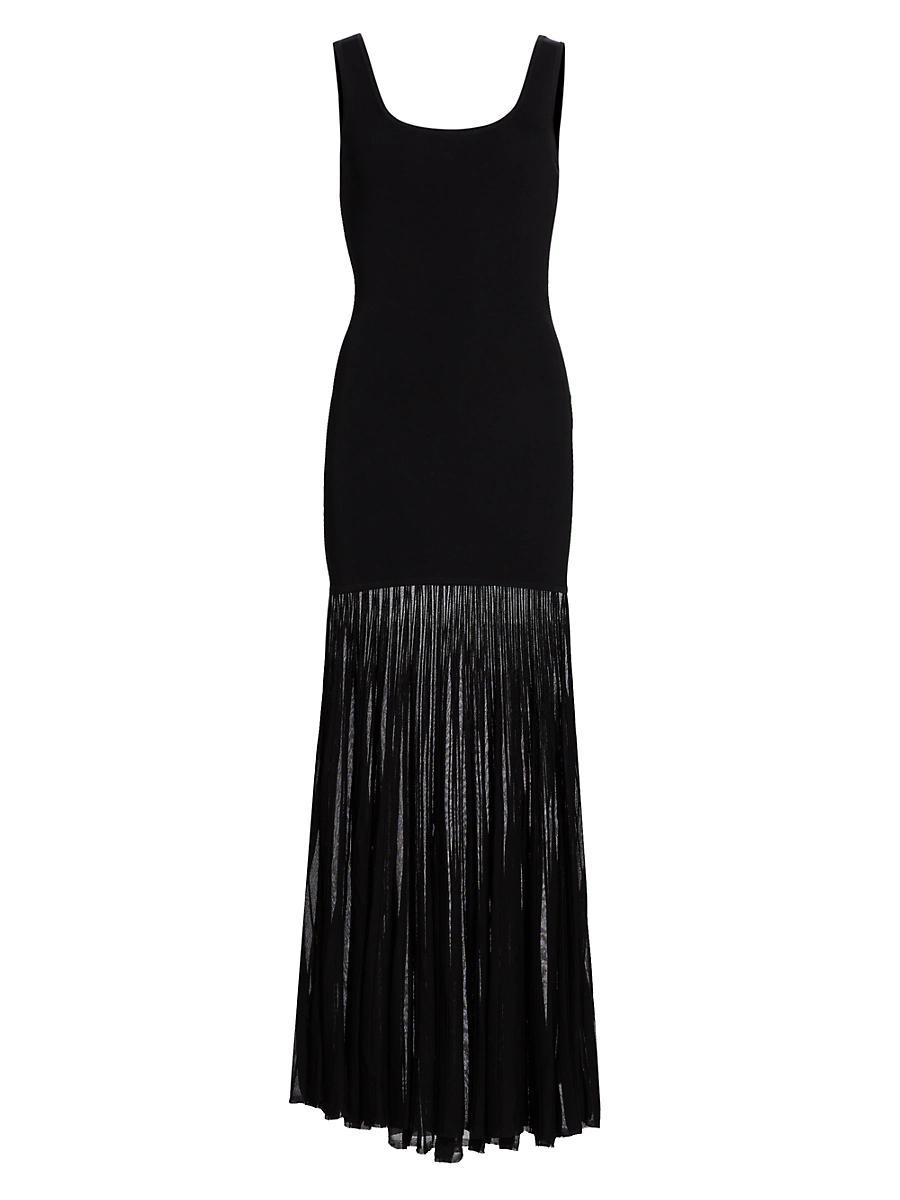 Womens Sheer Rib Sleeveless Maxi Dress Product Image