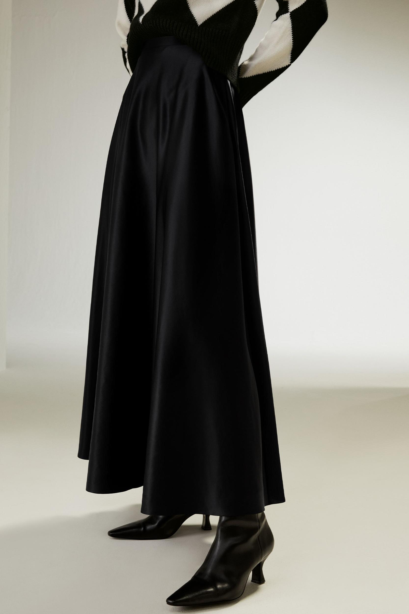 A-Line Silk Maxi Skirt Product Image