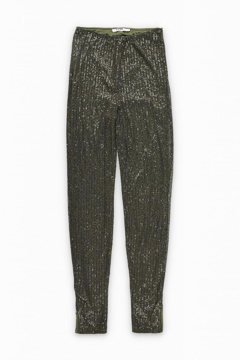 Slit Sequin Leggings Product Image