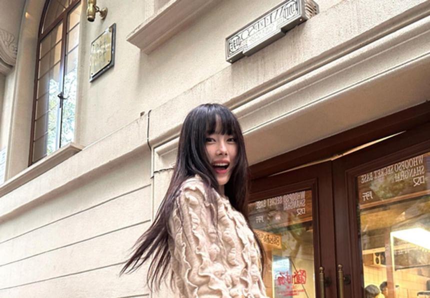 Plain Ruffle Cardigan Product Image