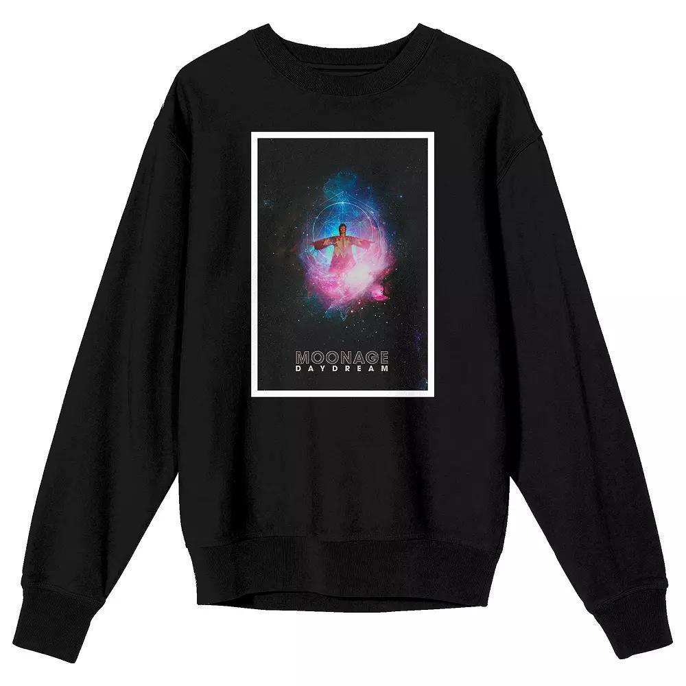 Men's David Bowie Moonage Daydream Long Sleeve Graphic Pullover, Size: XXL, Black Product Image
