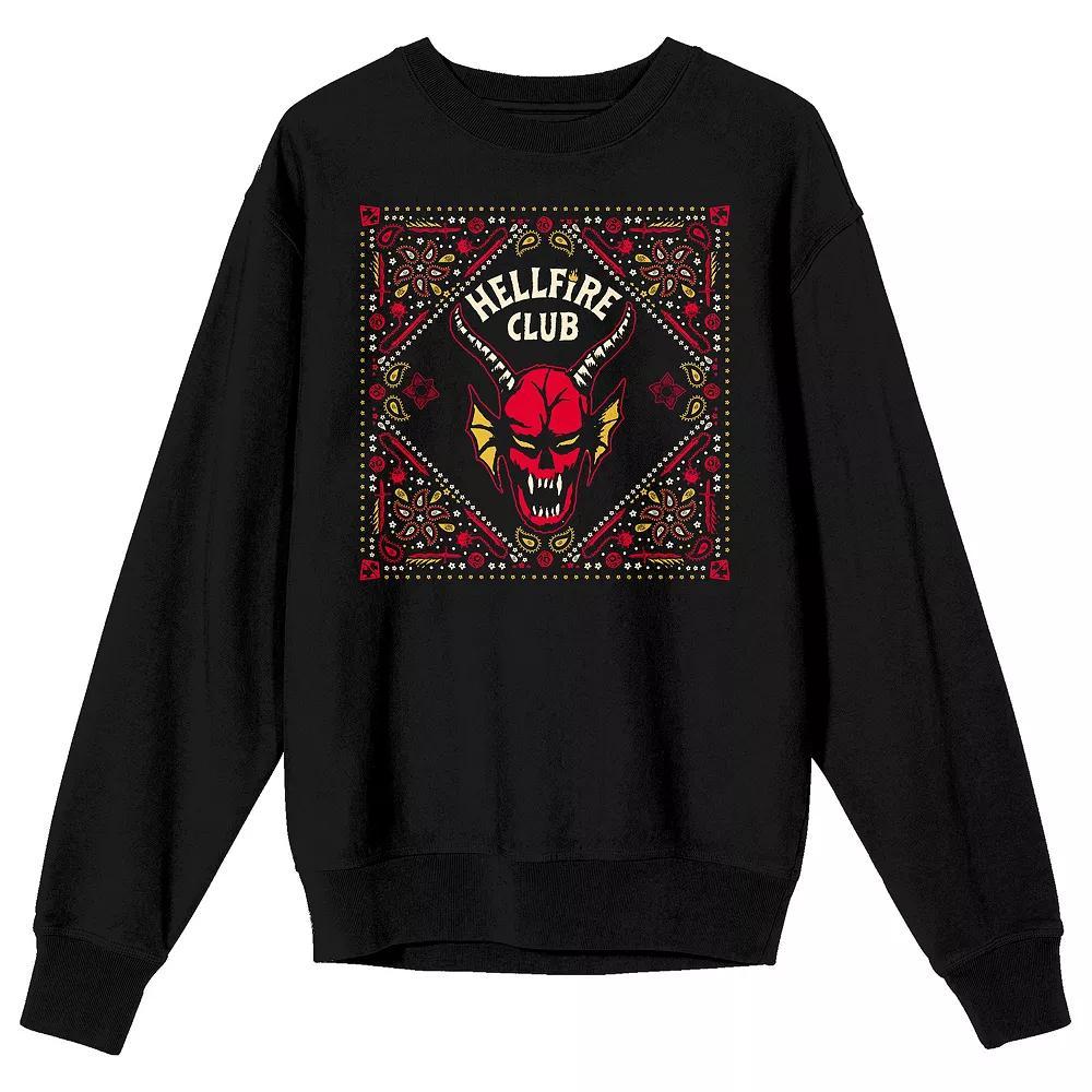 Men's Stranger Things Hellfire Long Sleeve Graphic Tee, Size: Large, Black Product Image
