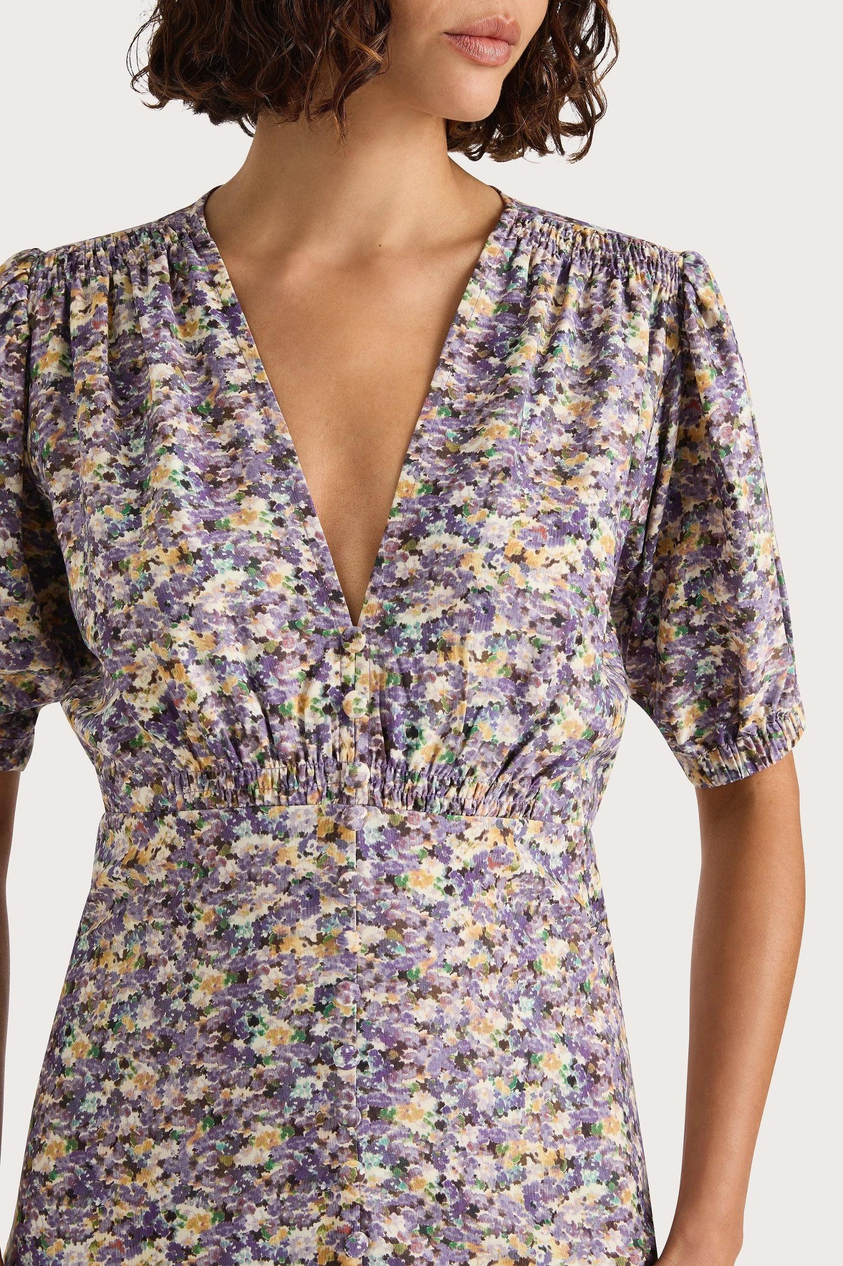 Bellavista Midi Dress Valerie Floral Purple Product Image