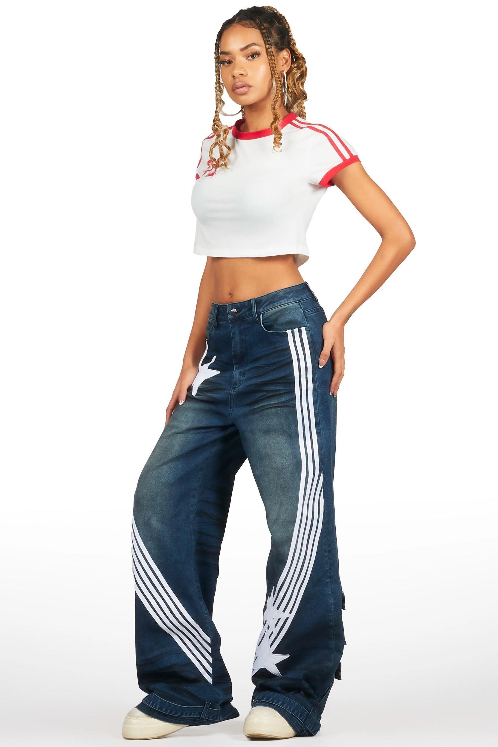 Jeanine White Crop T-Shirt Female Product Image