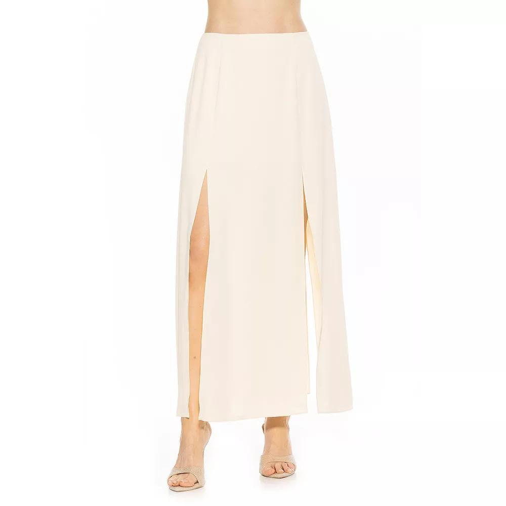 Women's ALEXIA ADMOR Sansa Side Slit Detail Maxi Pencil Skirt, Size: 4, Brown Product Image
