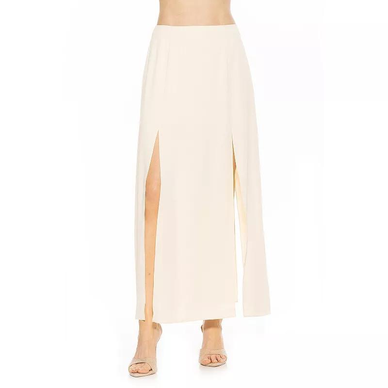 Women's ALEXIA ADMOR Sansa Side Slit Detail Maxi Pencil Skirt, Size: 4, Brown Product Image