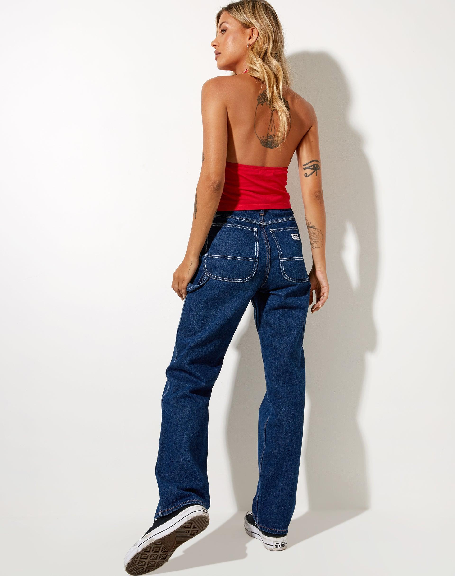 Dapa Crop Top in Racing Red Product Image