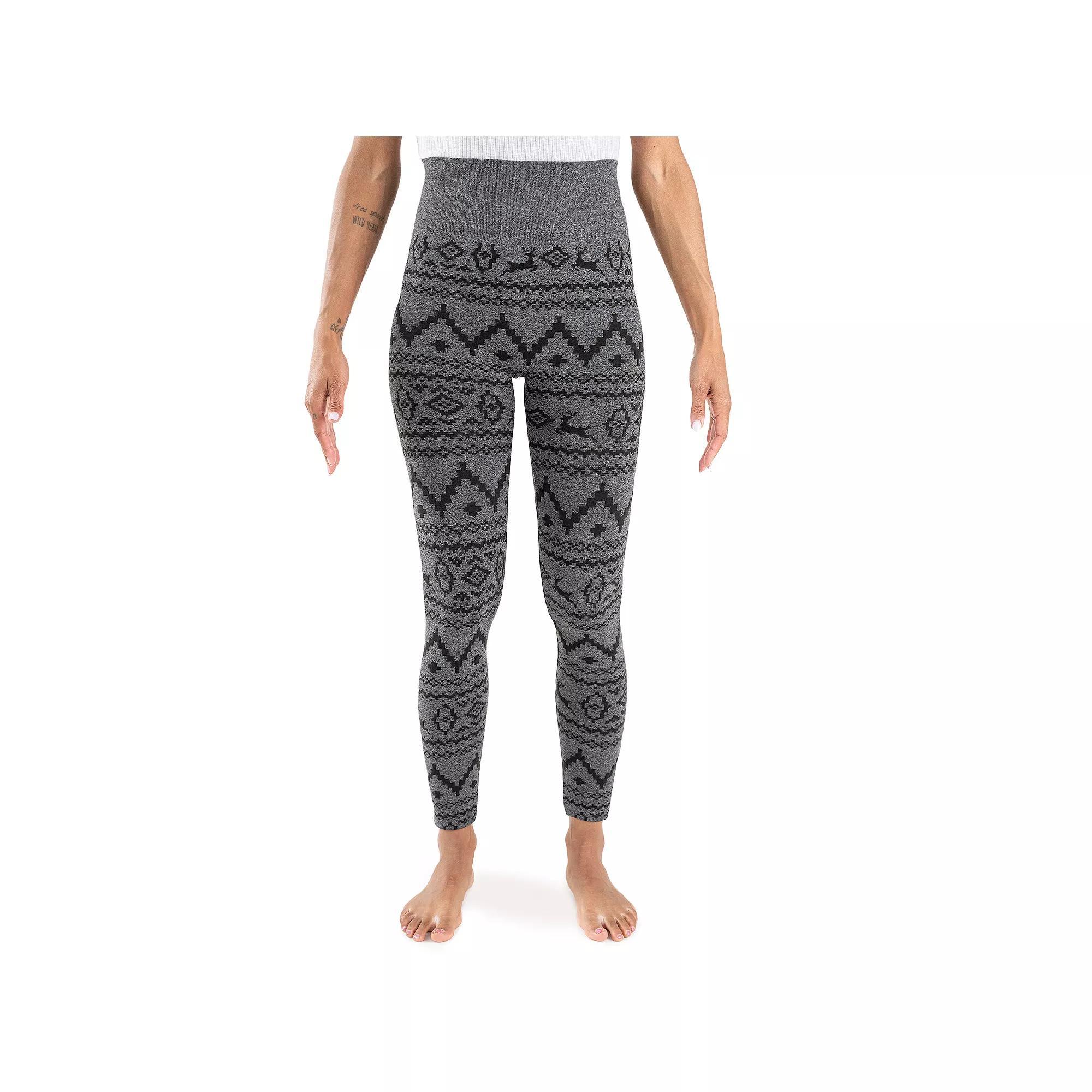 Women's MUK LUKS® Fleece Lined Regular Fit Leggings, Size: 2XL-3XL, Ebony Geo Product Image