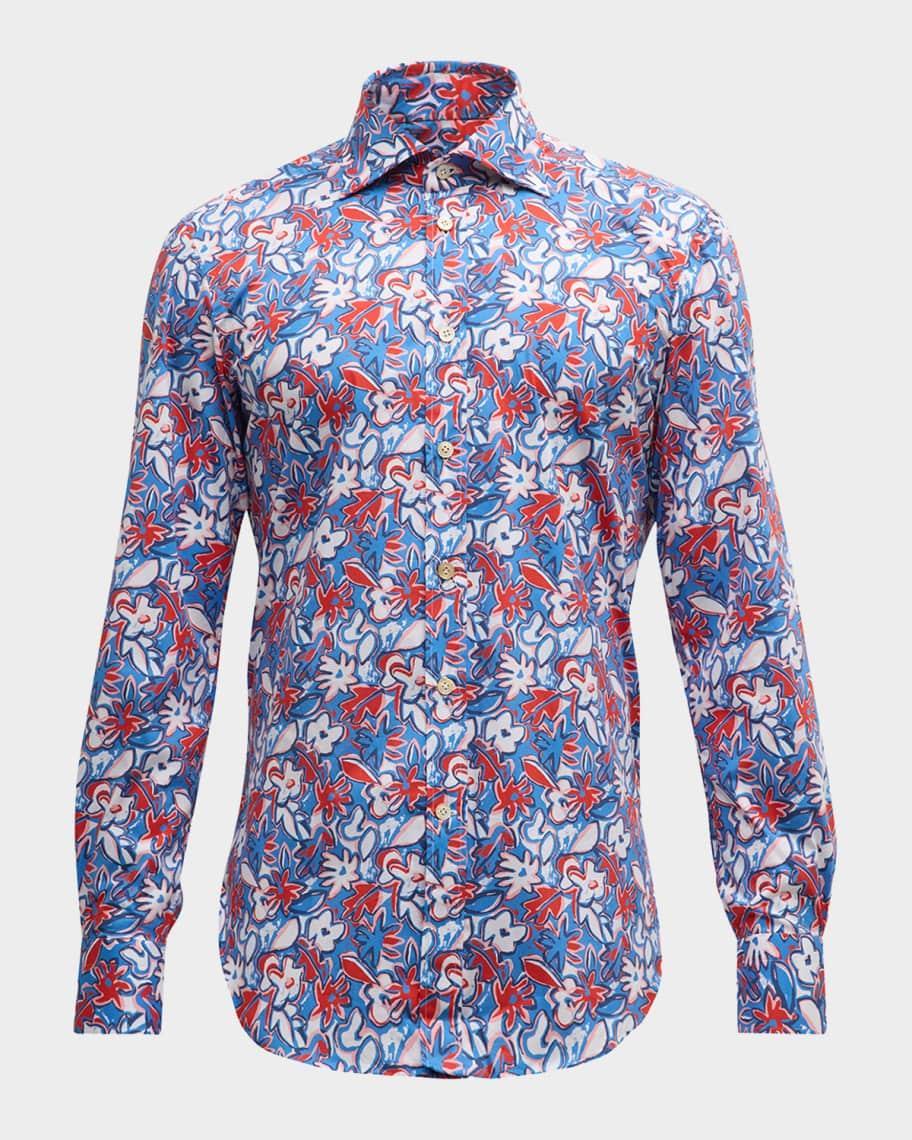 Mens Floral Sport Shirt Product Image