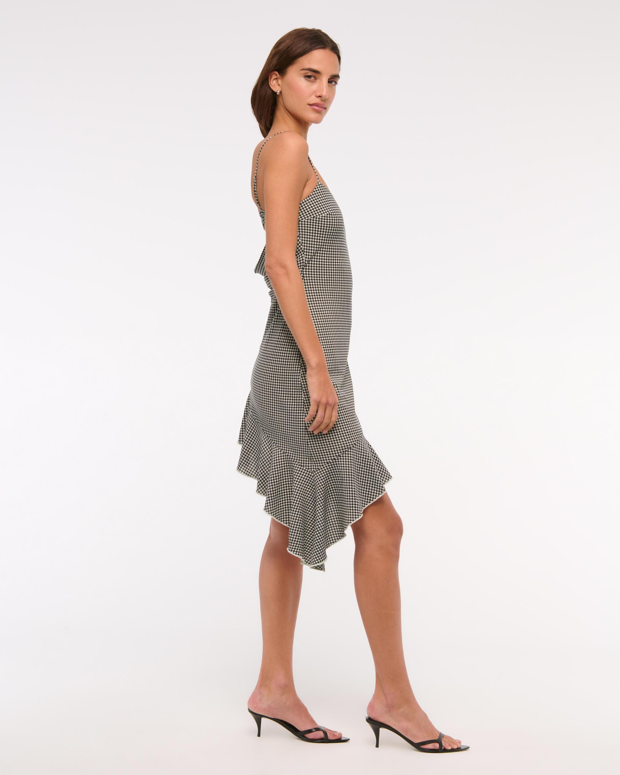 Asymmetrical Clasp-Back Midi Dress Product Image