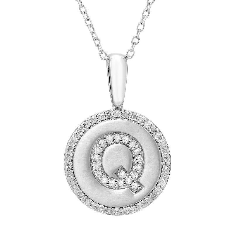 It's Personal Sterling Silver & Diamond Accent Initial Pendant Necklace, Women's, Size: 18" Product Image
