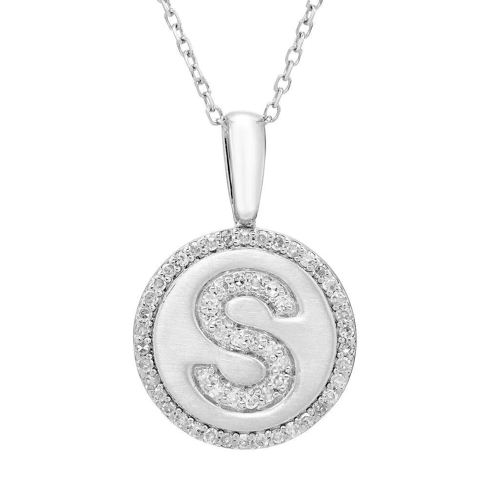 It's Personal Sterling Silver & Diamond Accent Initial Pendant Necklace, Women's, Size: 18" Product Image
