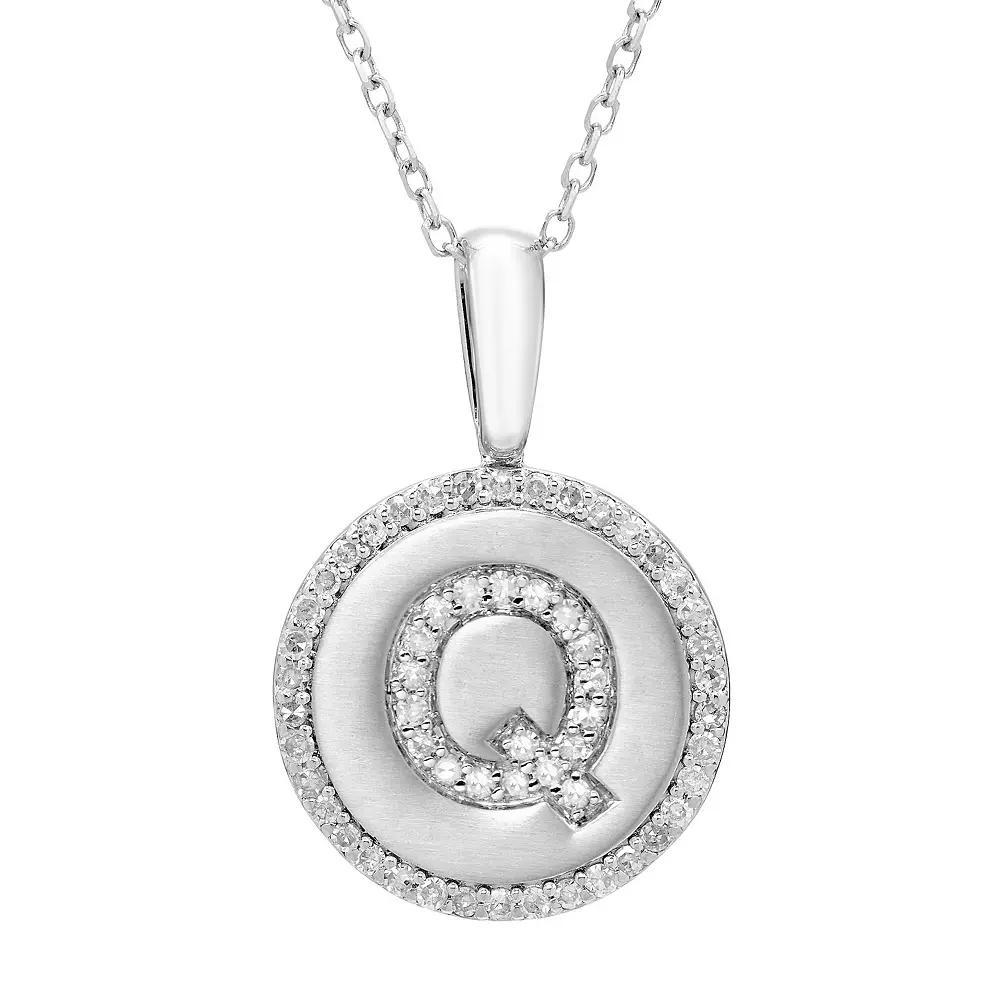 It's Personal Sterling Silver & Diamond Accent Initial Pendant Necklace, Women's, Size: 18" Product Image