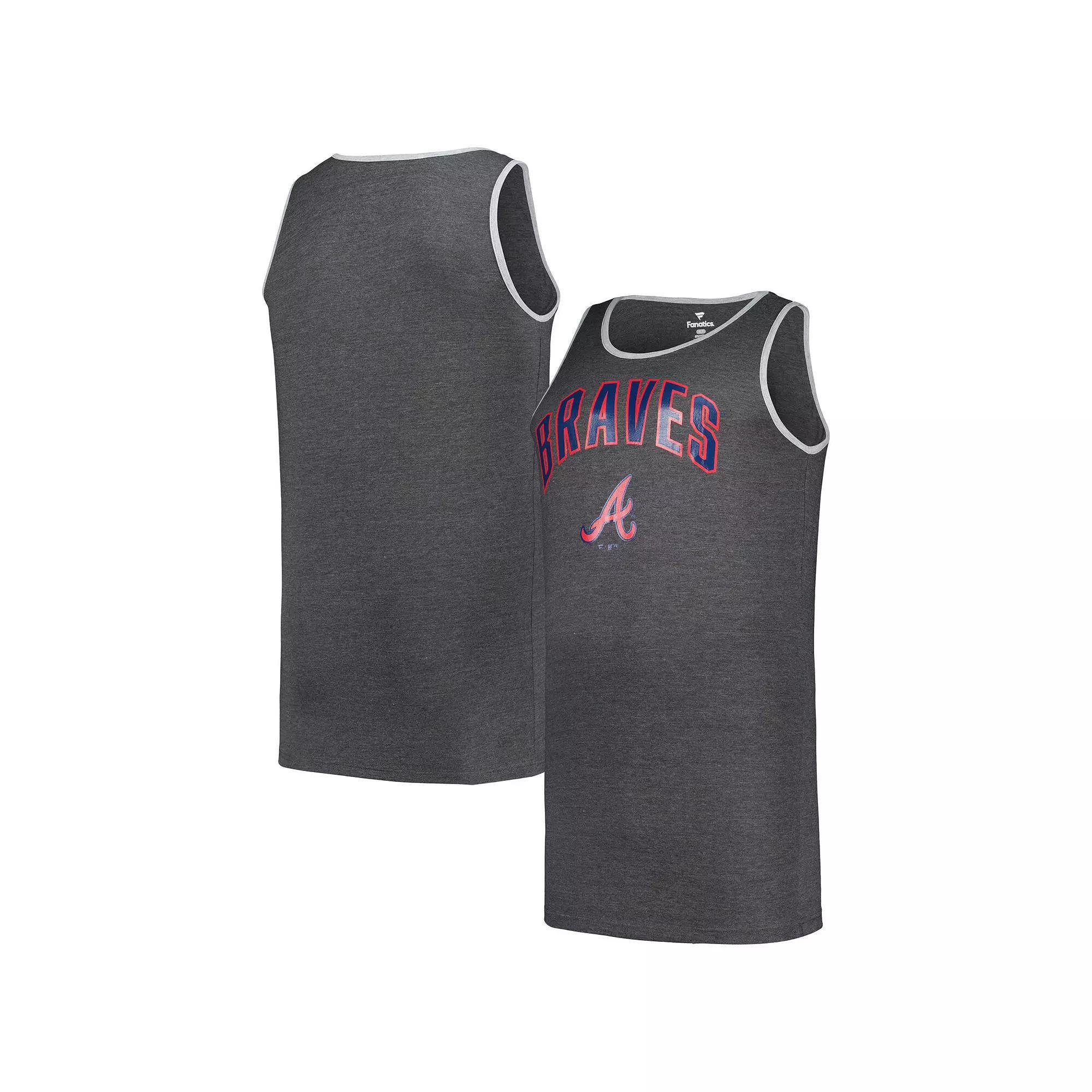 Men's Profile Heather Charcoal Atlanta Braves Big & Tall Arch Over Logo Tank Top, Size: 2XLT Product Image