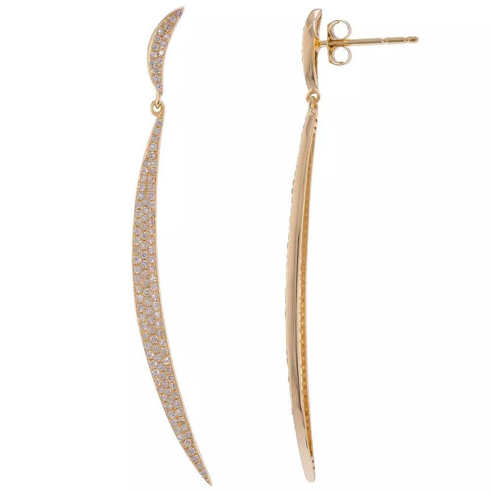 LUXLE 14k Gold 3/4 Carat T.W. Diamond Pave Drop Earrings, Women's Product Image