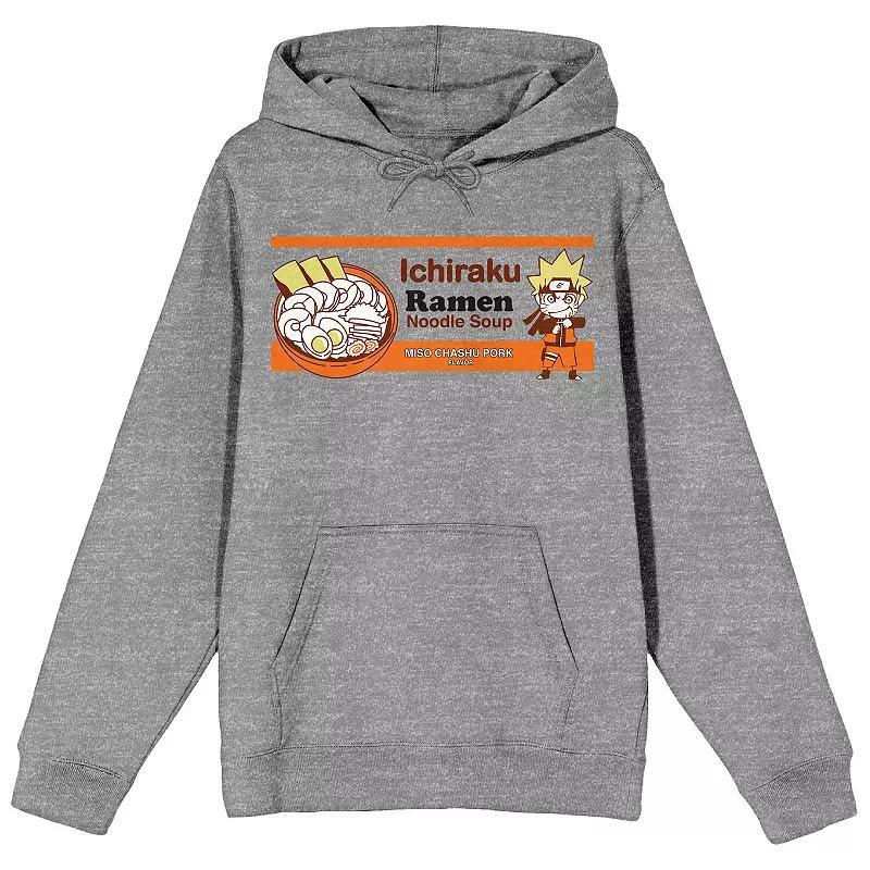 Men's Naruto Shippuden Ichiraku Ramen Noodle Soup Graphic Hoodie, Size: XXL, Gray Product Image