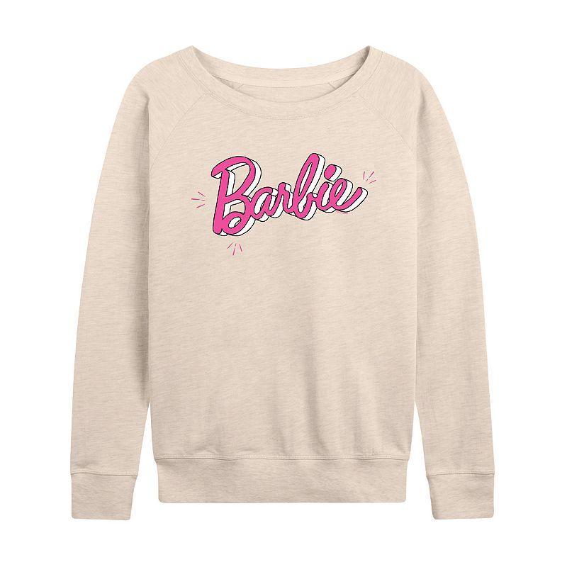Womens Barbie Sketch Logo French Terry Long Sleeve Tee, Girls Product Image
