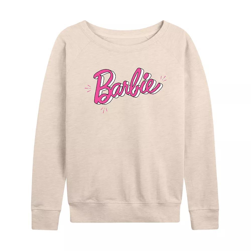 Womens Barbie Sketch Logo French Terry Long Sleeve Tee, Girls Product Image