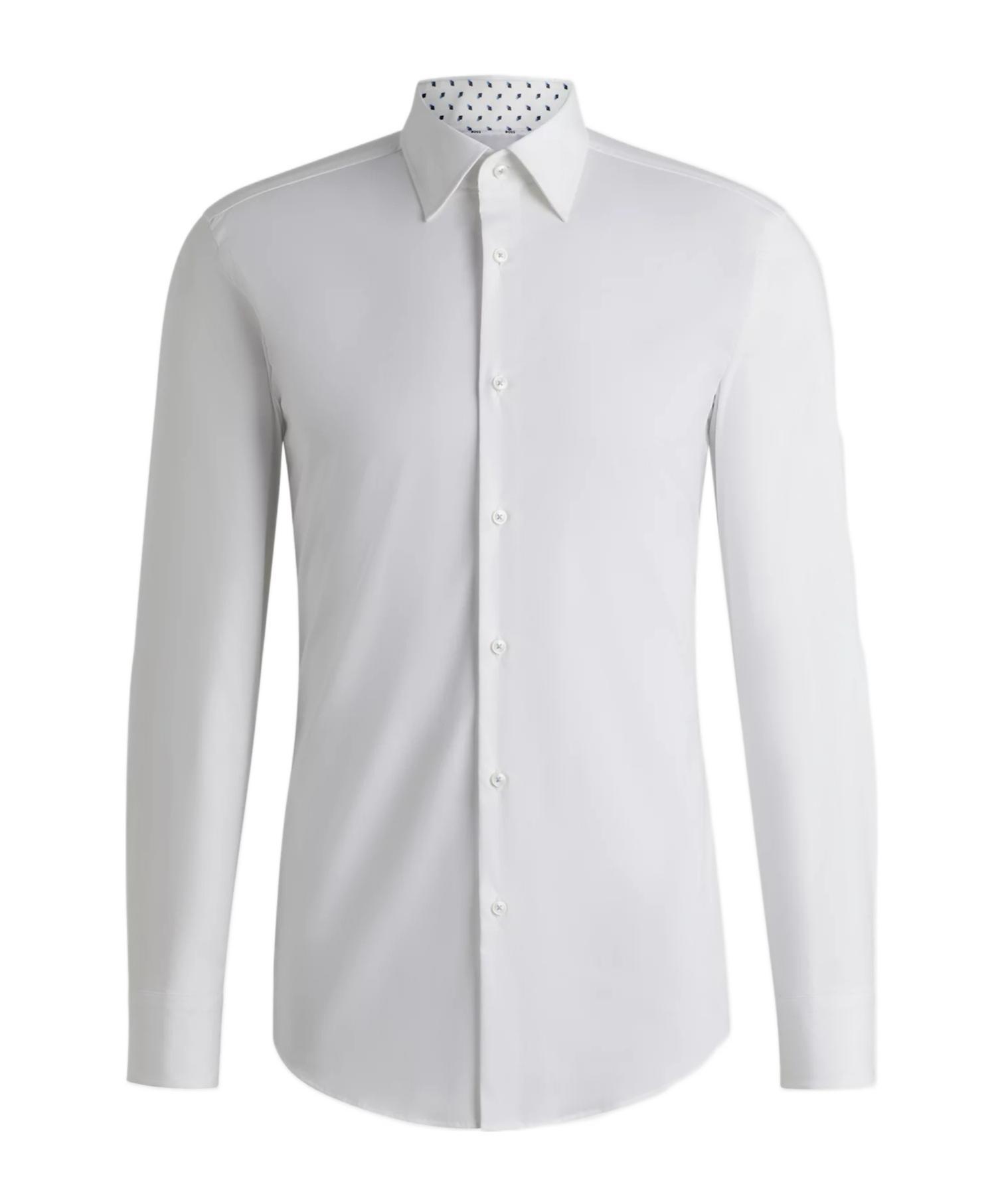 HUGO BOSS Slim-fit Shirt In Easy-iron Stretch-cotton Poplin In White Product Image