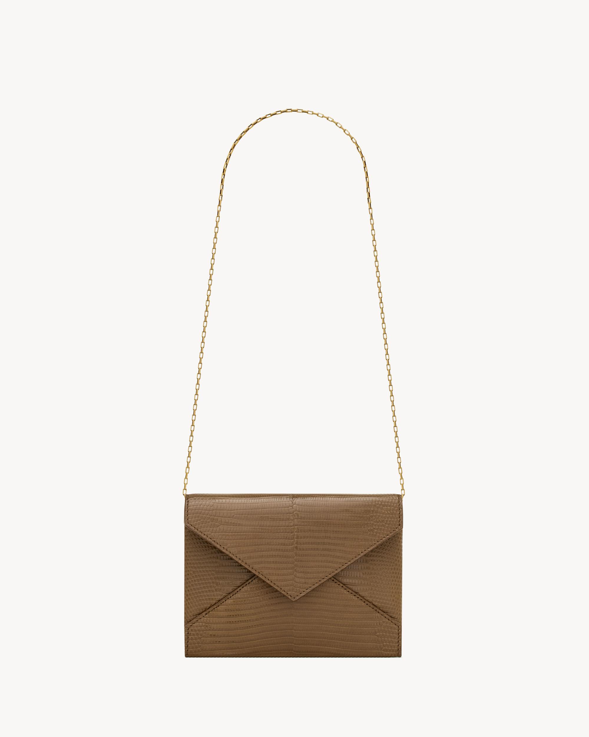 LETTER chain pouch in lizard Product Image
