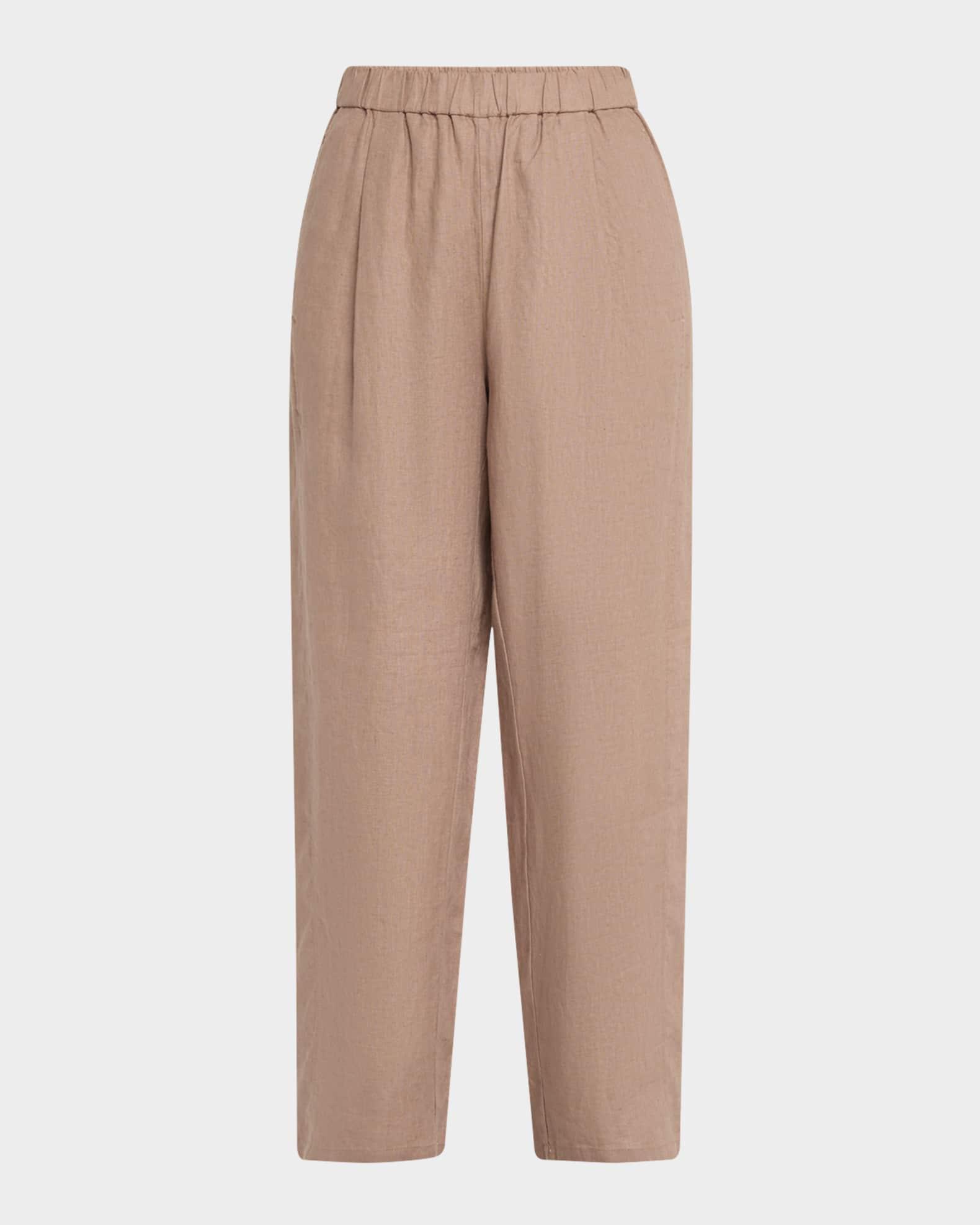 Cropped Organic Linen Lantern Pants Product Image
