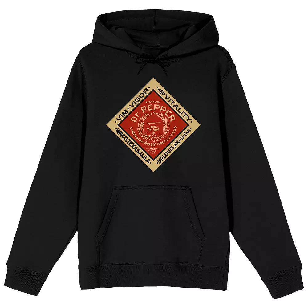 Men's Dr. Pepper Nostalgia Logo Hoodie, Size: Large, Black Product Image