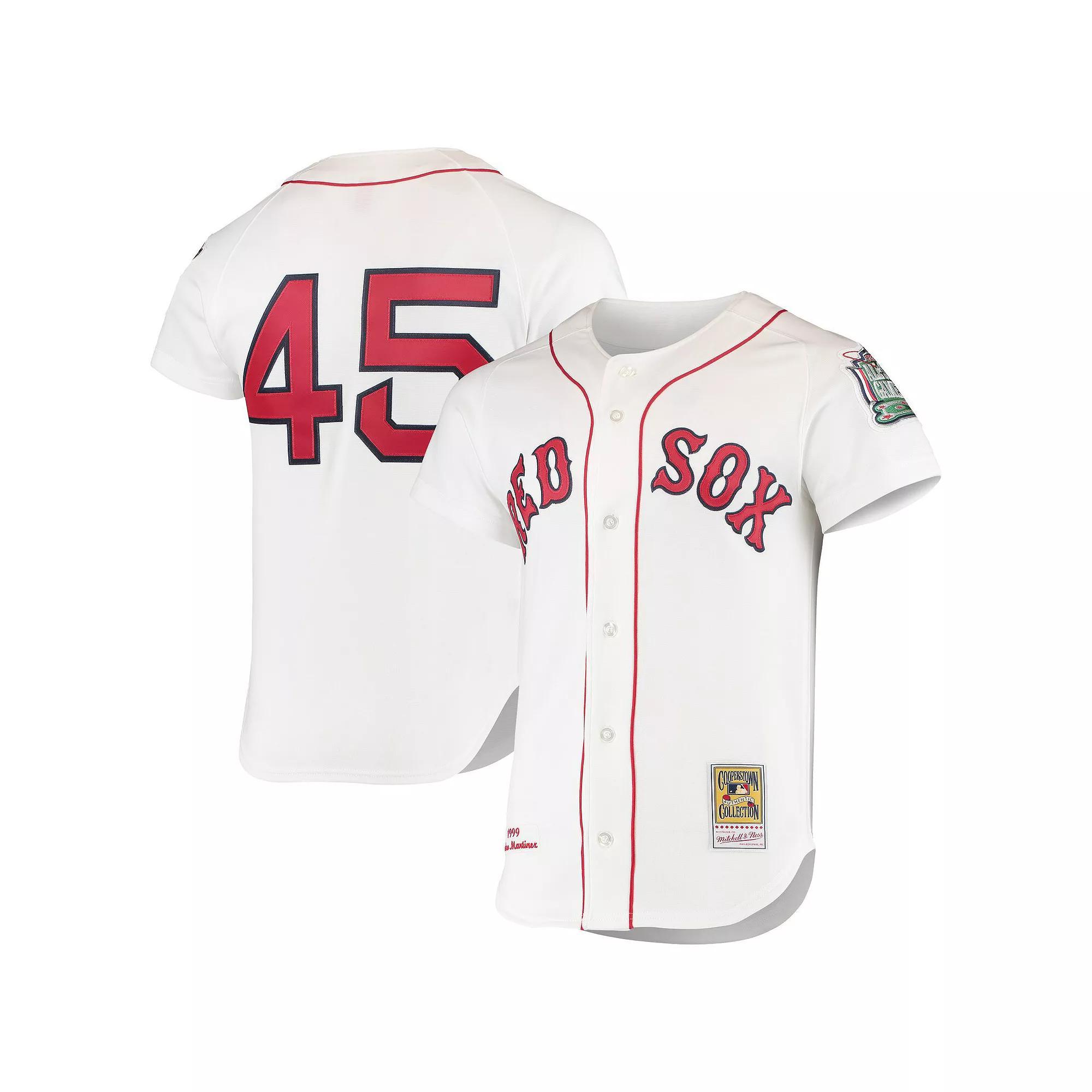 Men's Mitchell & Ness Pedro Martinez White Boston Red Sox 1999 Cooperstown Collection Home Authentic Jersey, Size: 56 Product Image