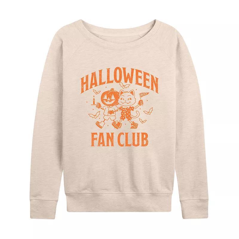 Womens Halloween Fan Club French Terry Long Sleeve Tee Grey Blue Product Image