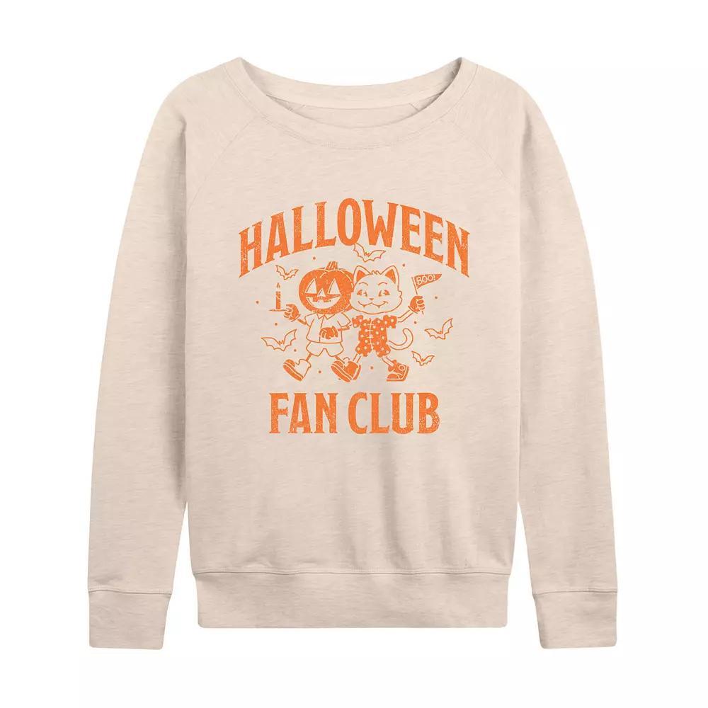 Womens Halloween Fan Club French Terry Long Sleeve Tee Grey Blue Product Image