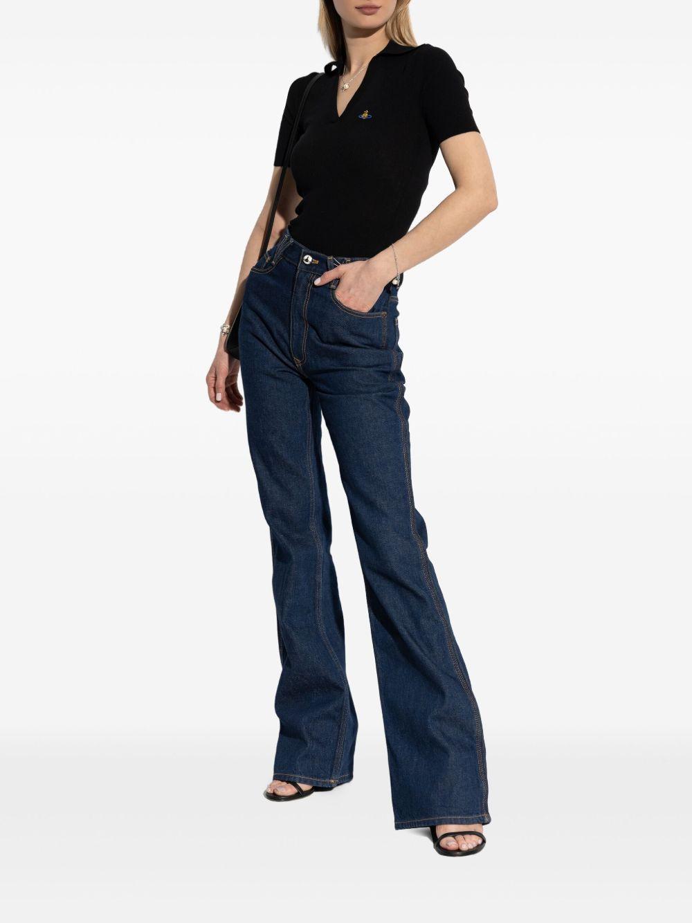 Marina ribbed polo top Product Image