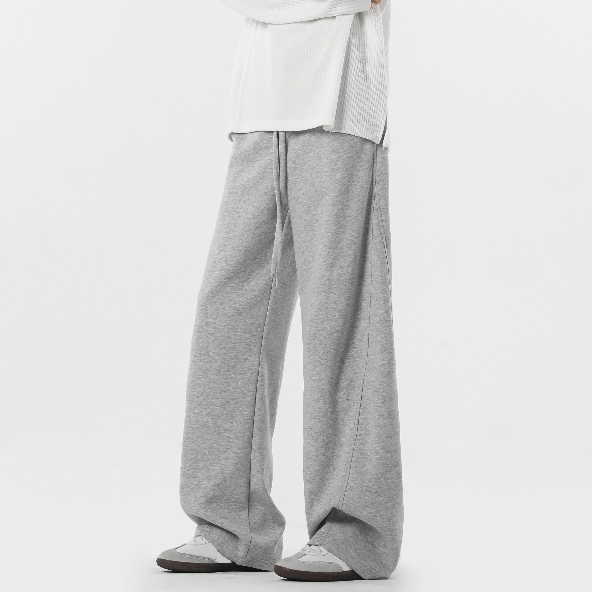 Sopula Retro High Street Scimitar Stitching Wide Leg Sports Pants Product Image