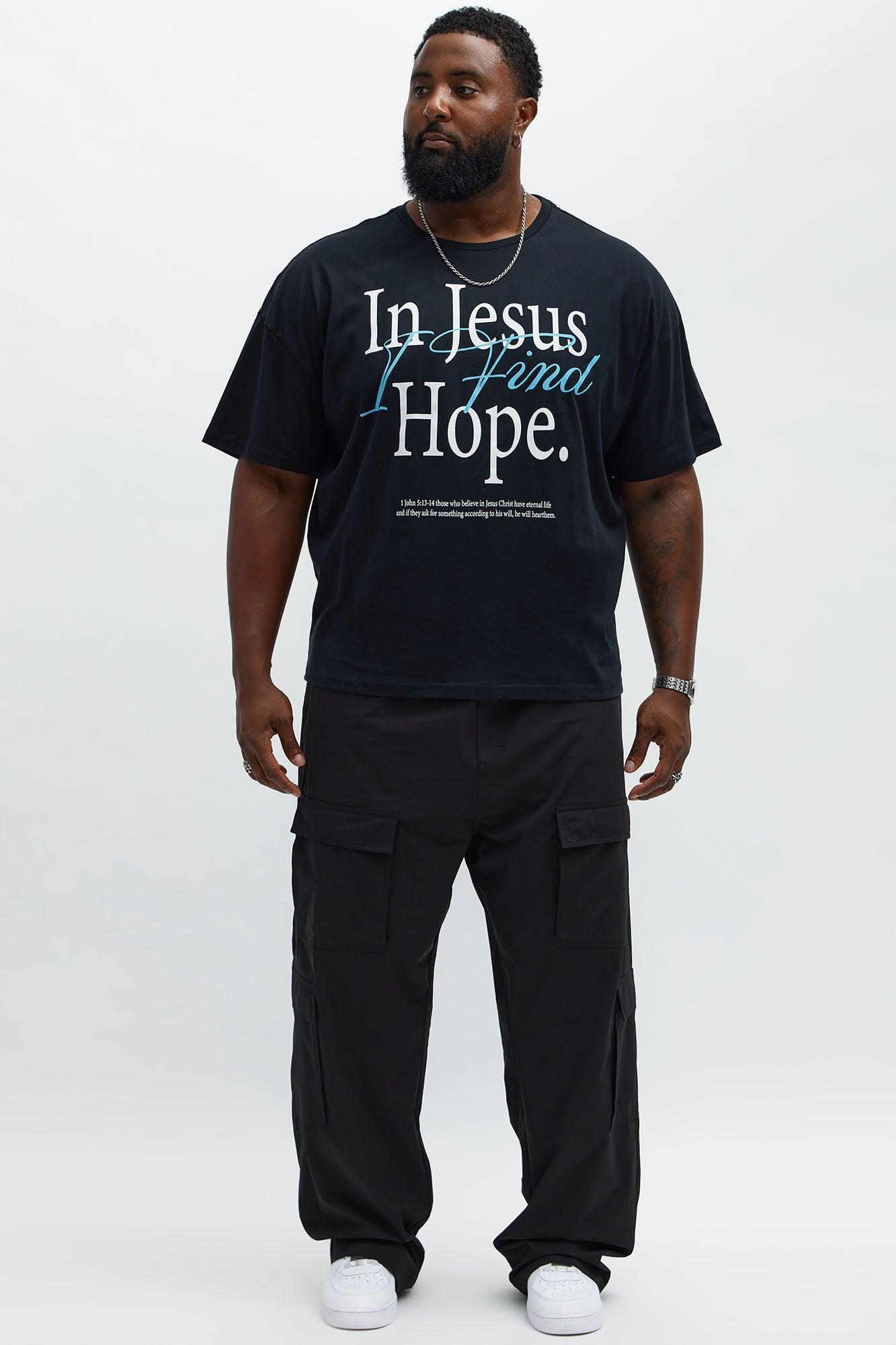 In Jesus I Find Hope Oversized Short Sleeve Tee - Black Product Image