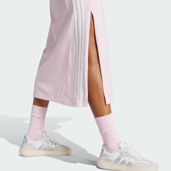 Women's adidas 3-Stripes Long Racerback Sportswear Dress, Size: XS, Clear Pink White Product Image