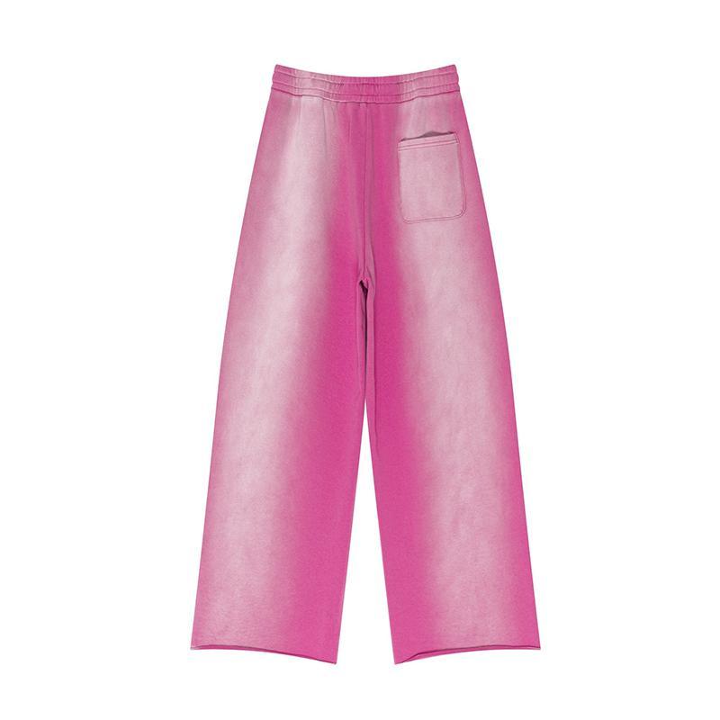 Vintage Washed Ragged-hem Wide-leg Sweatpants Product Image