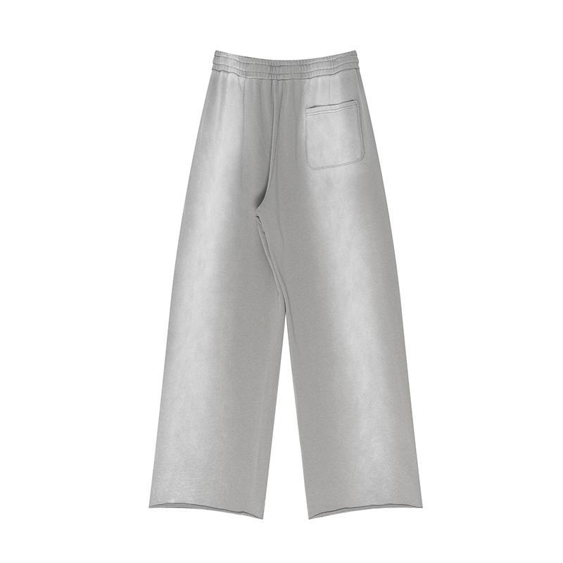 Vintage Washed Ragged-hem Wide-leg Sweatpants Product Image