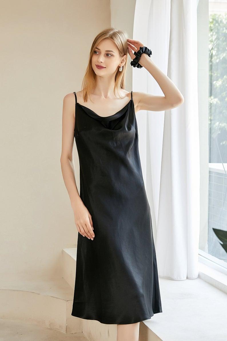 Gift Set | Pure Silk Beige Kimono Robe & Slip Dress | 22 Momme | Float Collection Product Image