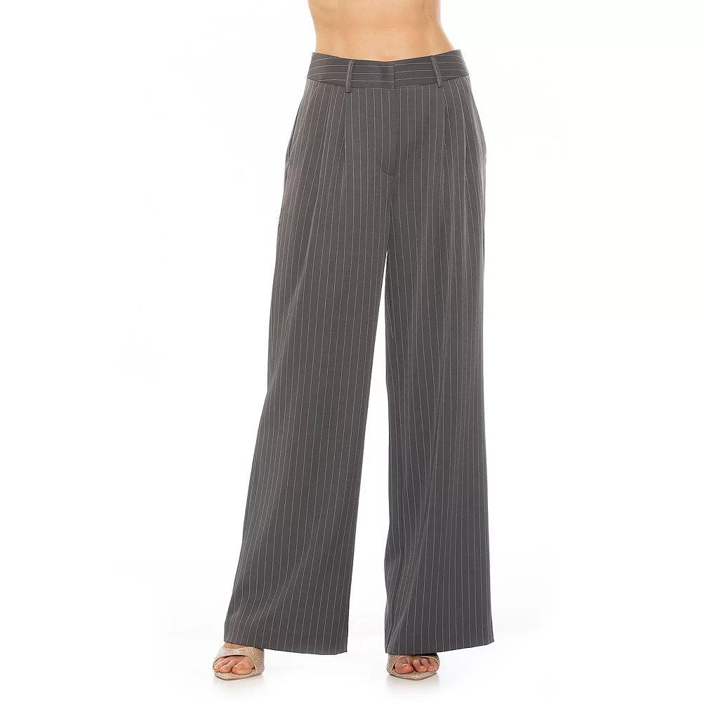 Women's ALEXIA ADMOR Elodie Belted Front Zip Wide Leg Pant, Size: 12, Black Product Image