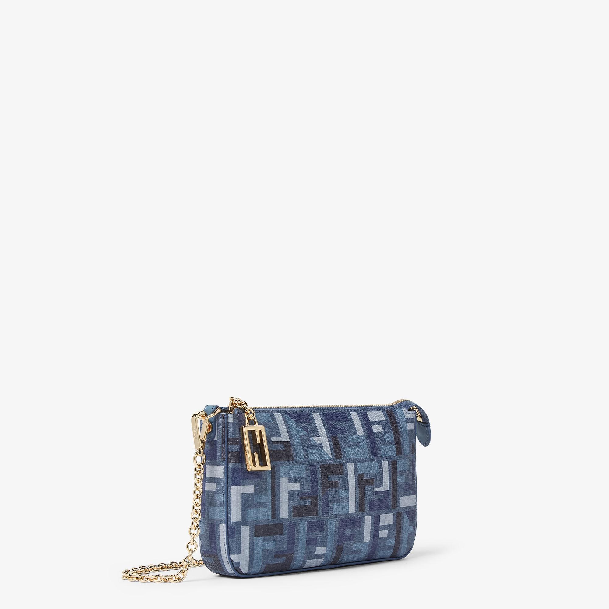 Baguette PouchBlue FF fabric pouch with chain Product Image