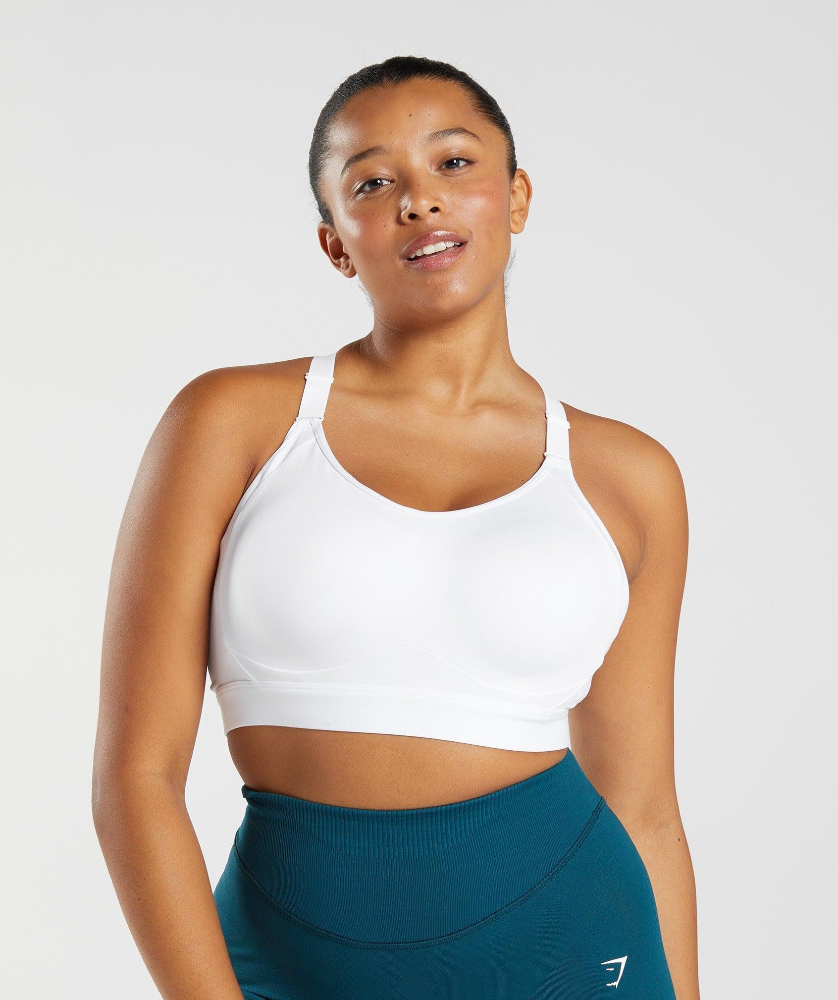 Gymshark Cut Out Back High Support Sports Bra, B/C-E/F - White Female Product Image