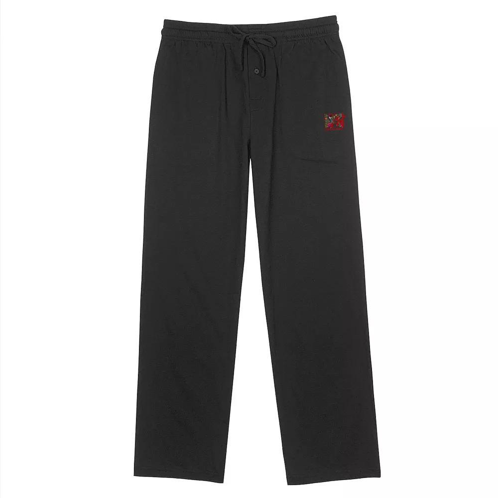 Men's MTV Botanical Red Logo Pajama Pants, Size: Small, Black Product Image