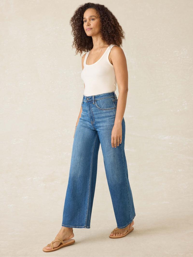 Saturday Denim Wide Leg Ankle - Indigo Coast Wash Product Image
