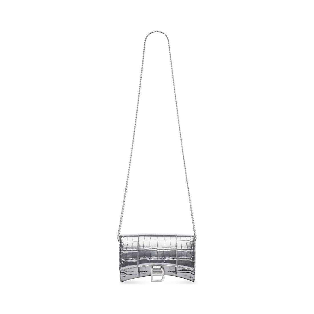 Women's Hourglass Wallet On Chain in Silver Product Image