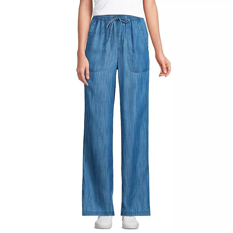 Women's Lands' End Tencel High-Rise Wide Leg Pants, Size: 12, Black Product Image