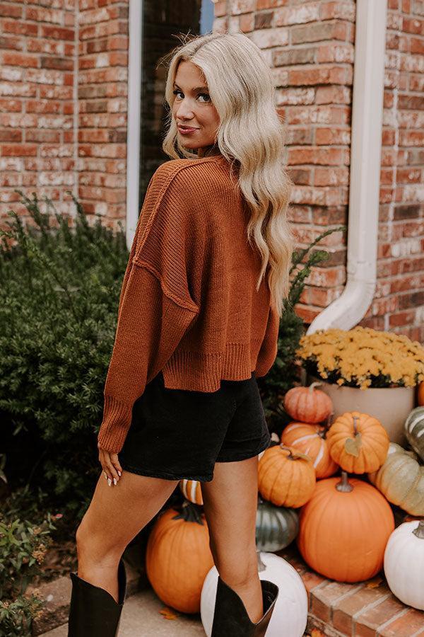 Harvest Wishes Ribbed Sweater in Cinnamon Product Image