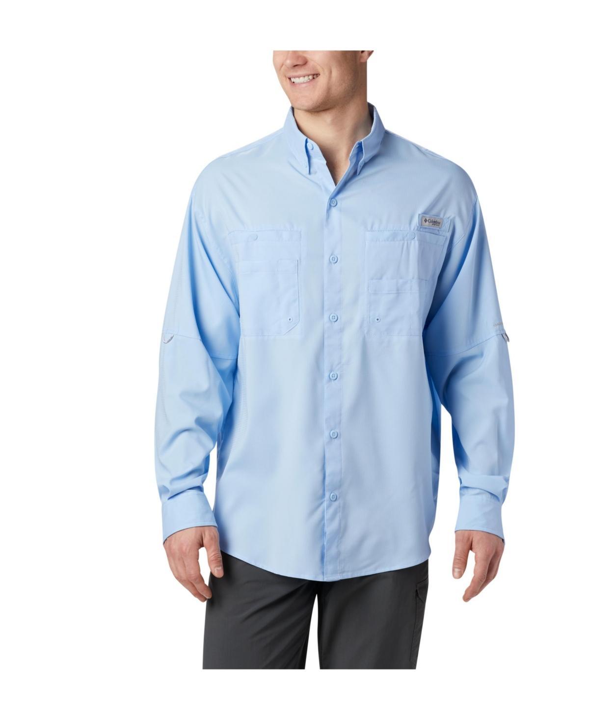Men's Columbia PFG UPF 40 Tamiami™ II Long Sleeve Button-Down Shirt, Size: Medium, Blue Product Image