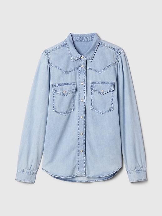 UltraSoft Denim Western Shirt Product Image