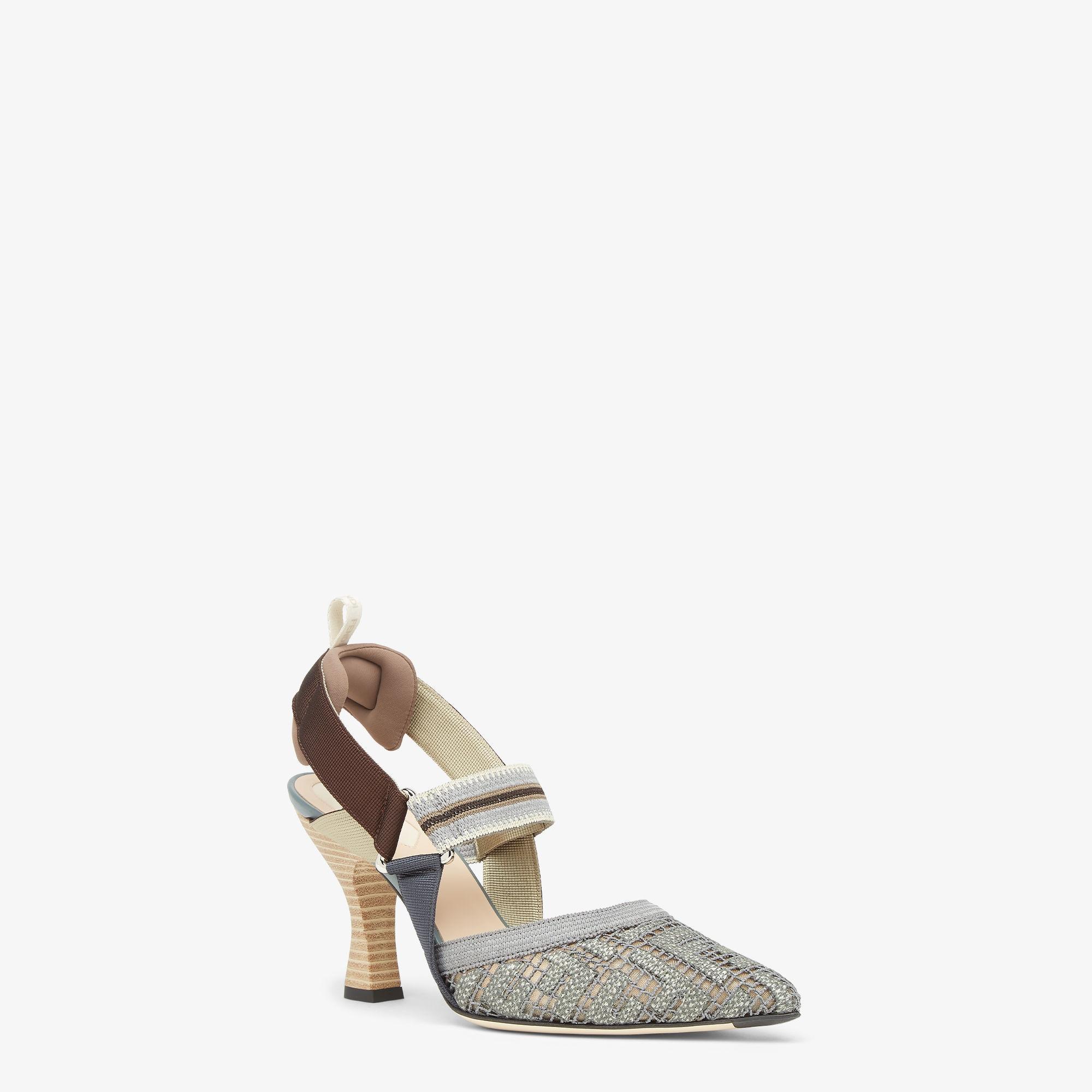 ColibrìMatcha green FF embroidery high-heel slingbacks Product Image