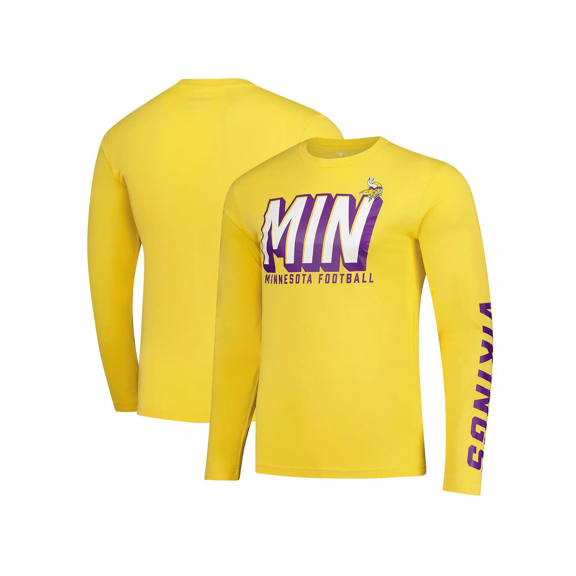 Men's Fanatics  Gold Minnesota Vikings Long Sleeve T-Shirt, Size: Small Product Image