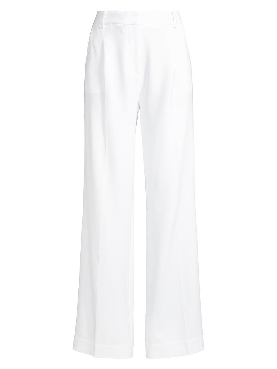 Womens Pleated Wide-Leg Pants Product Image