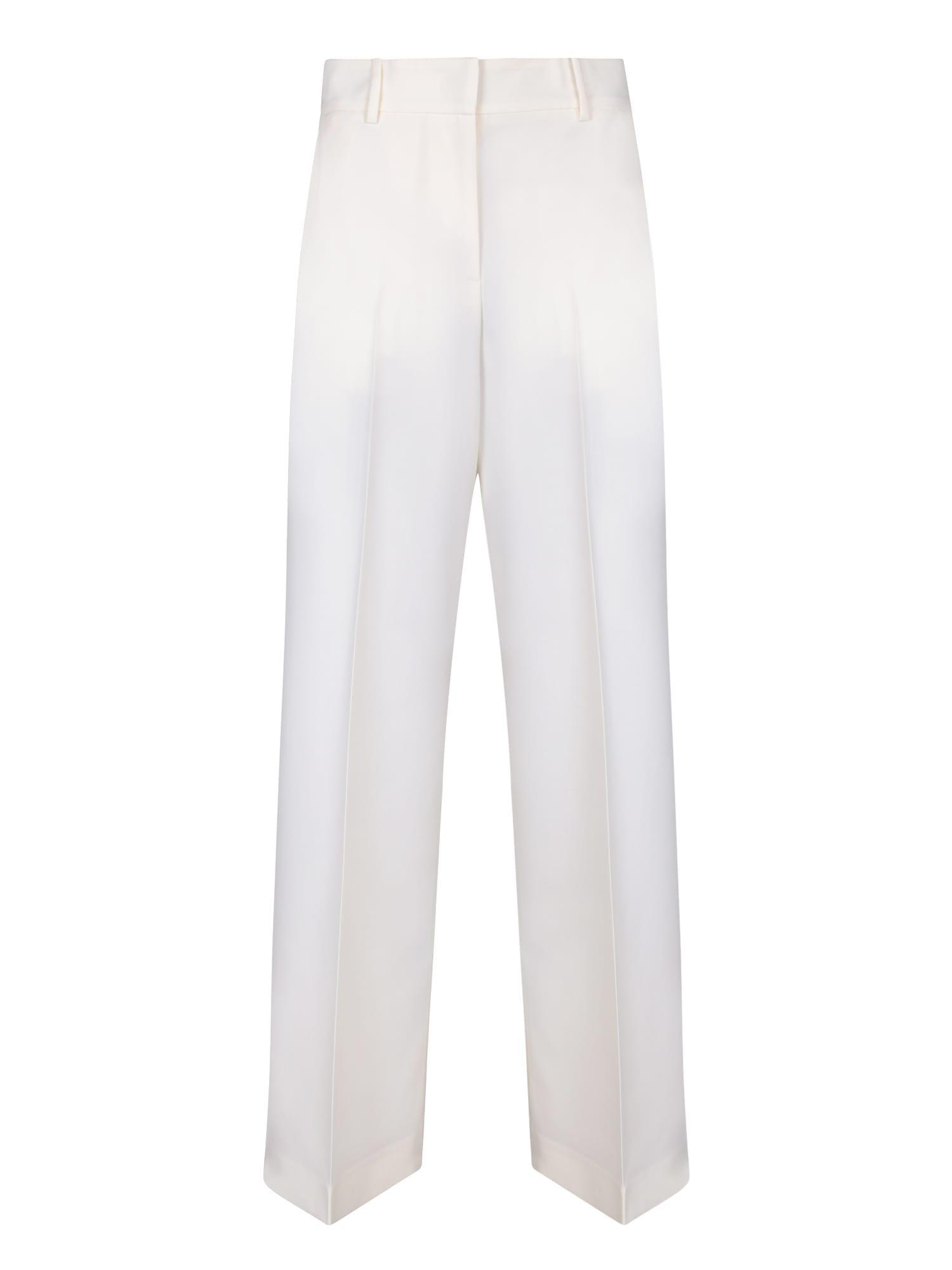 MSGM Cropped Ivory Trousers In White Product Image
